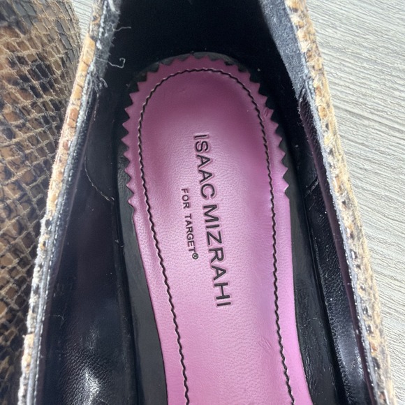 Isaac Mizrahi Snake Print Leather Ballet Flats Shoes Anna Women's US Sz 8 - Picture 6 of 8